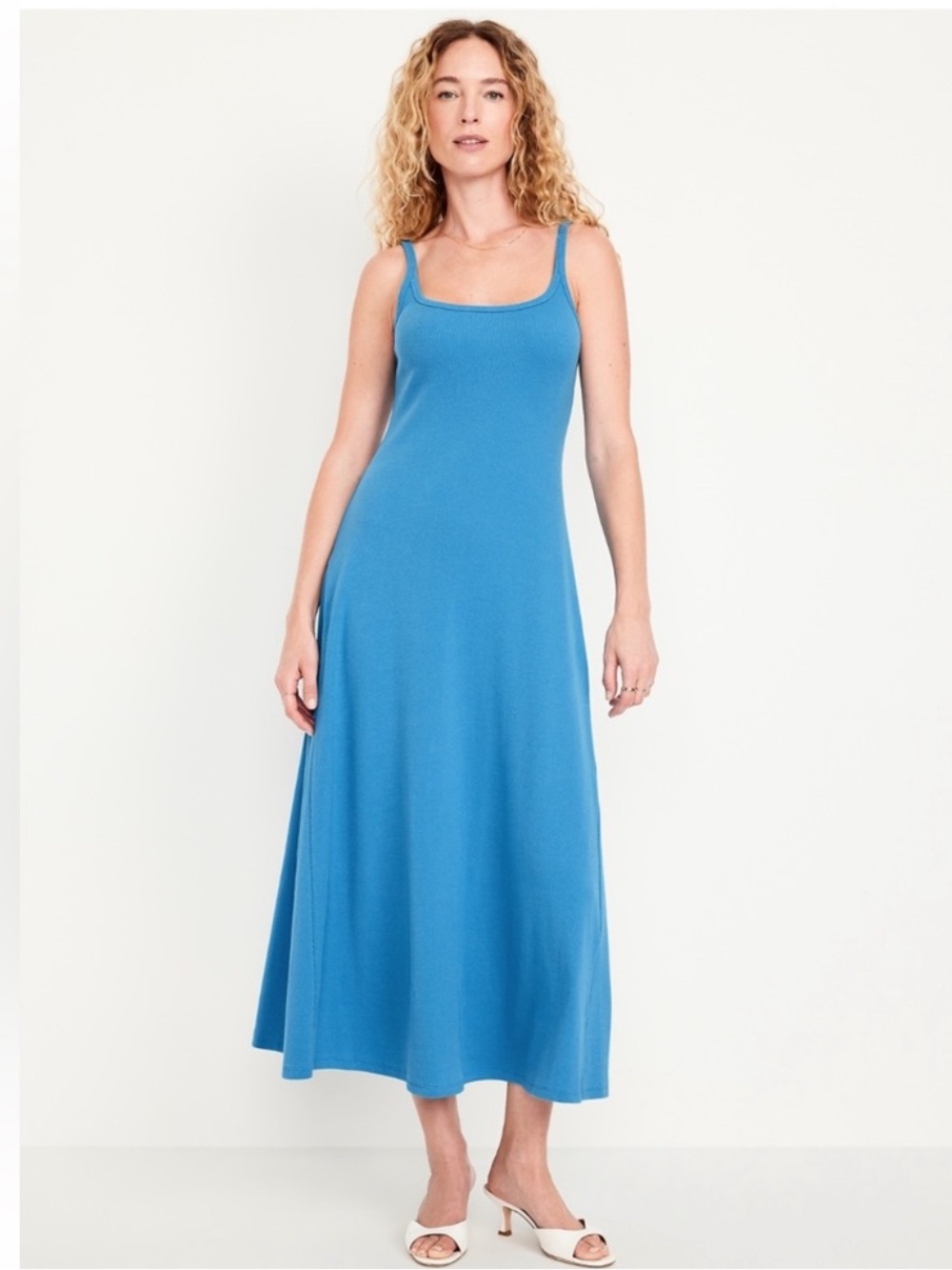 Old Navy Teal Ribbed Maxi Tank Dress